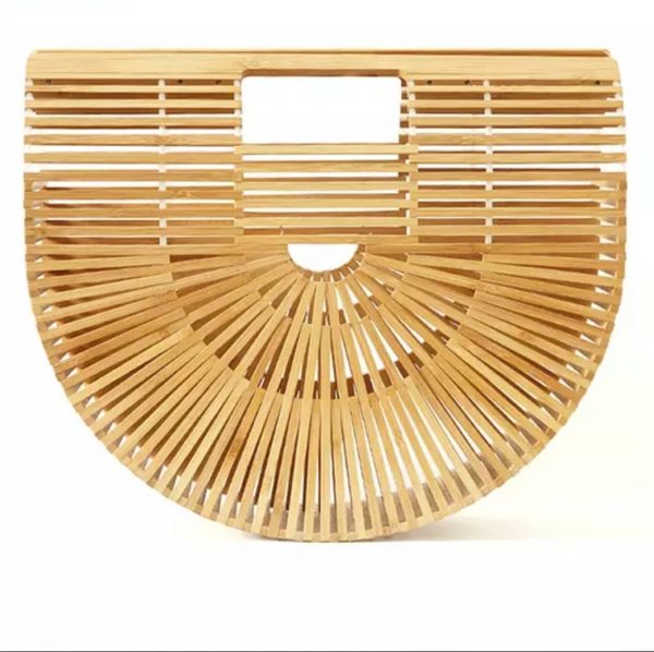 African Bamboo Wood Woven Handbag