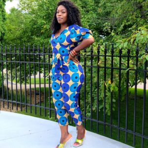 African Style off the Shoulder Jump Suit