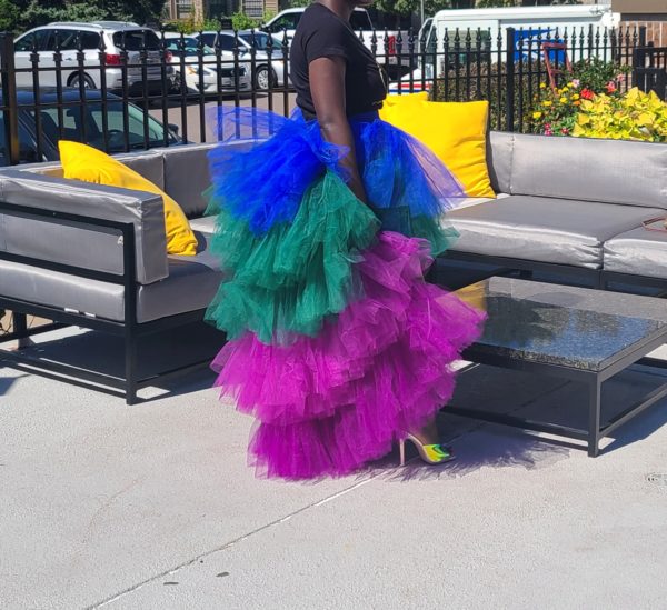 Multi color High Low Tulle Skirt