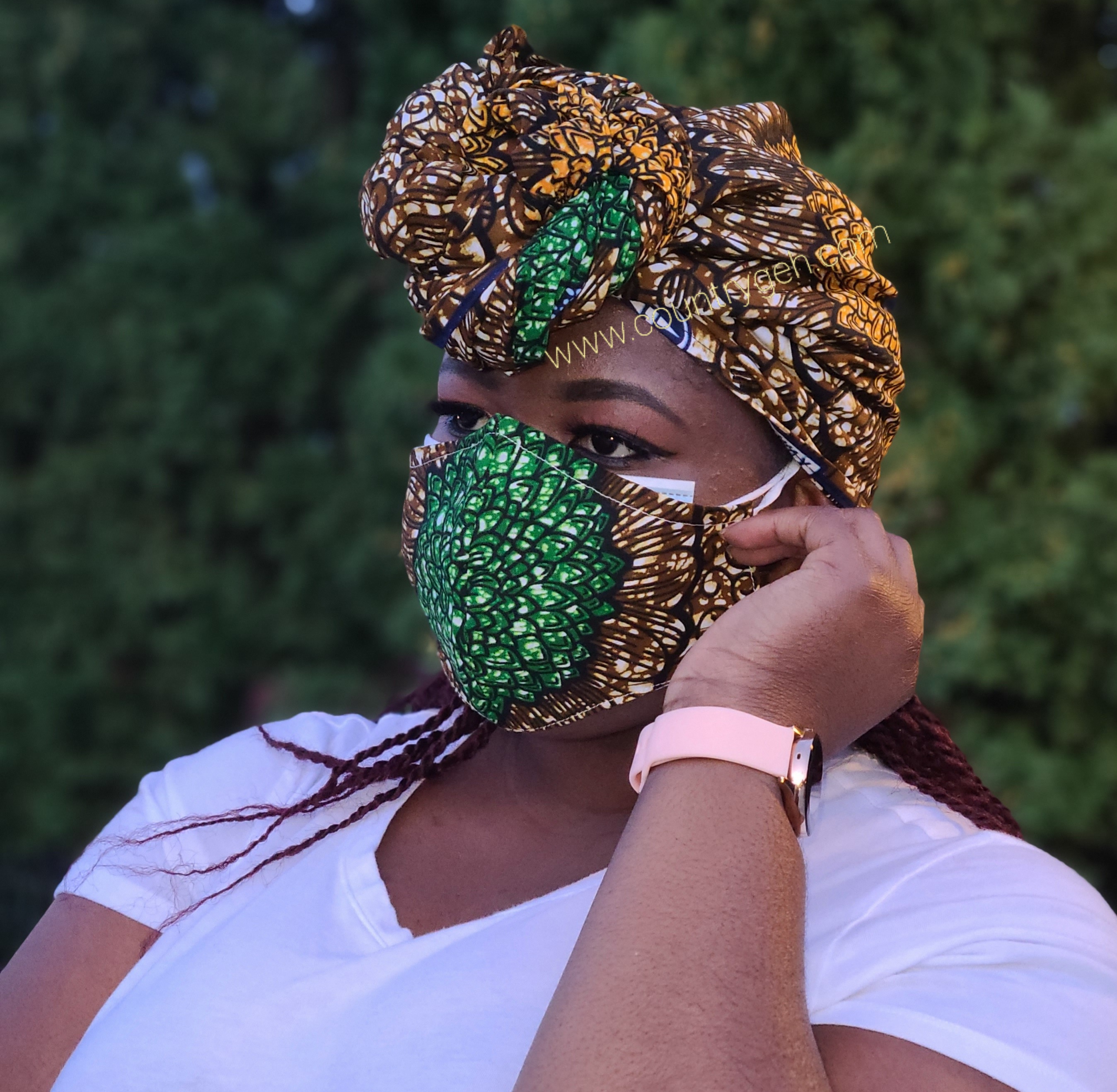 African Style Head-Wrap and Mask