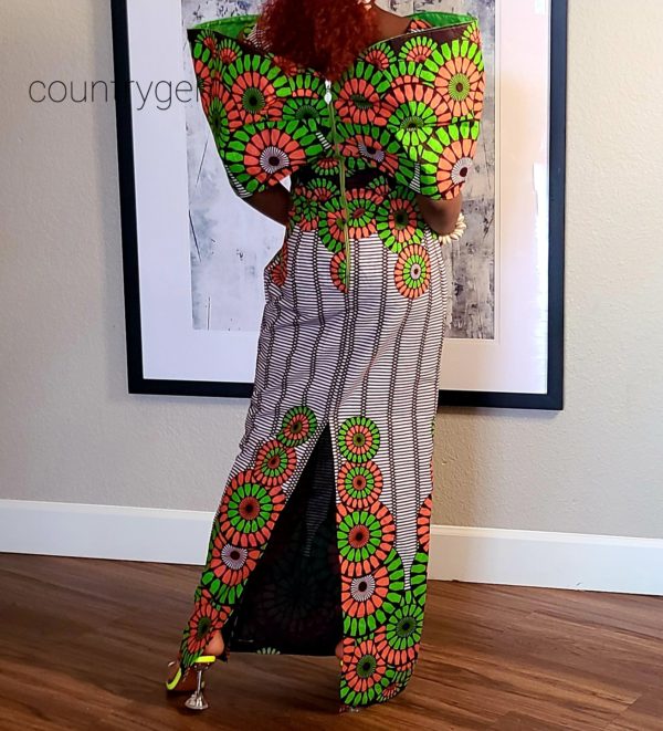 Ankara African Classic Ballroom dress-backside