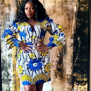 African Ankara Wx Dress Dress Frontside