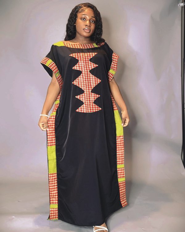 Long Ankara patchwork Dress